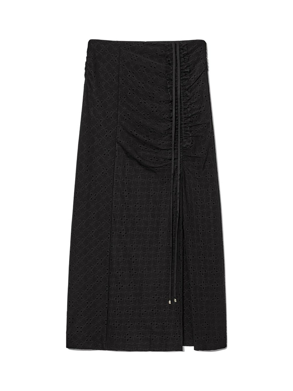 GLOWNY DEVON EYELET LONG SKIRT (BLACK)